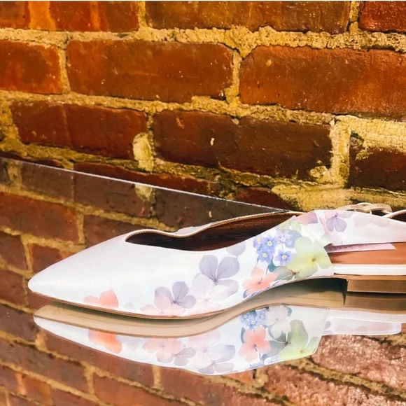 Ted Baker London Floral Slingback Pointed Flats